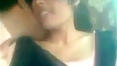 Indian girl kissing on public place